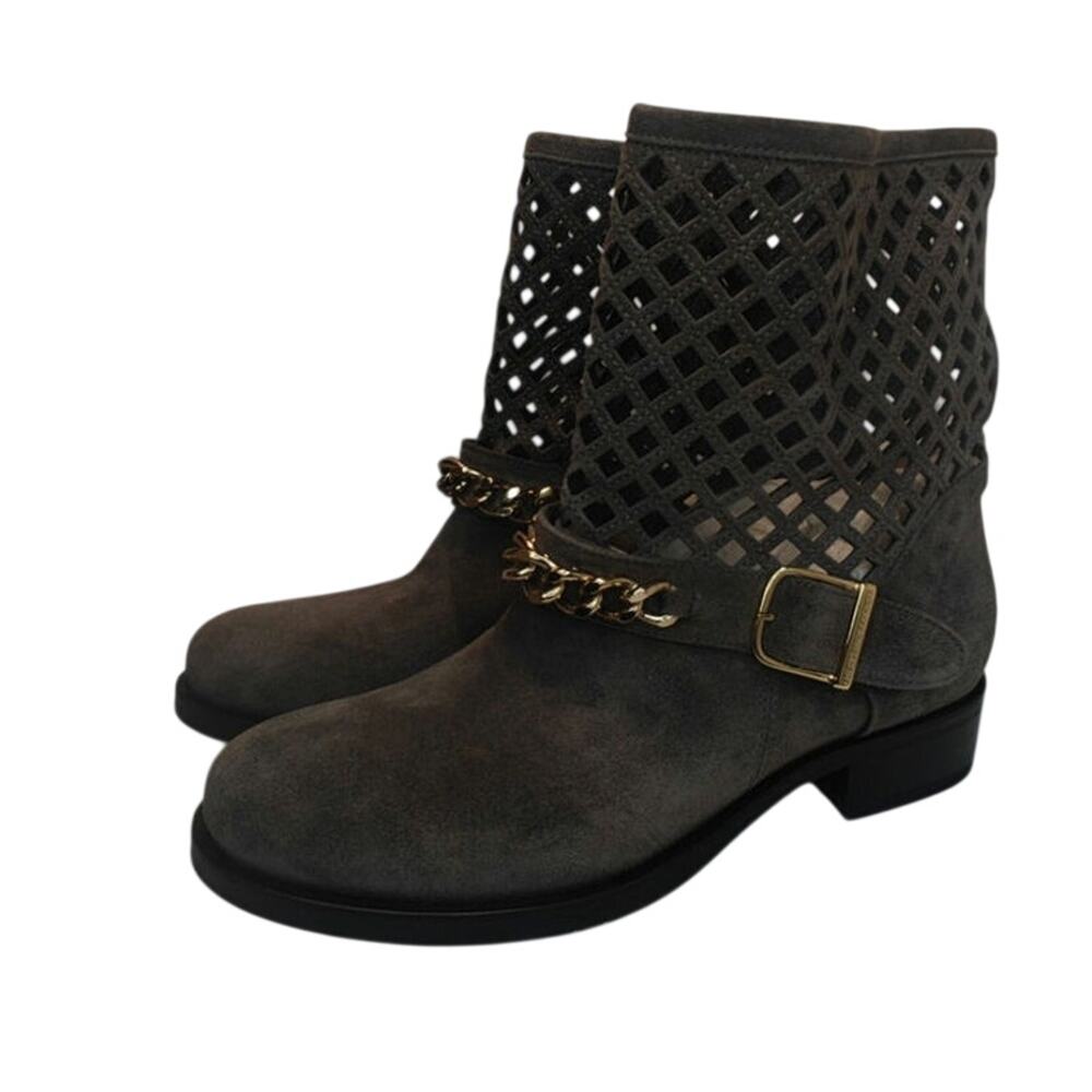 Gray Elisabetta Franchi cutout boots sz 40